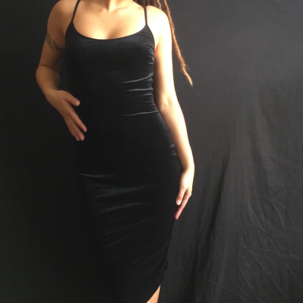 Black velvet dress